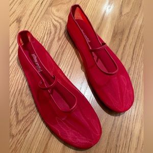 Jeffrey Campbell Swan-Lake Flat Mesh Red